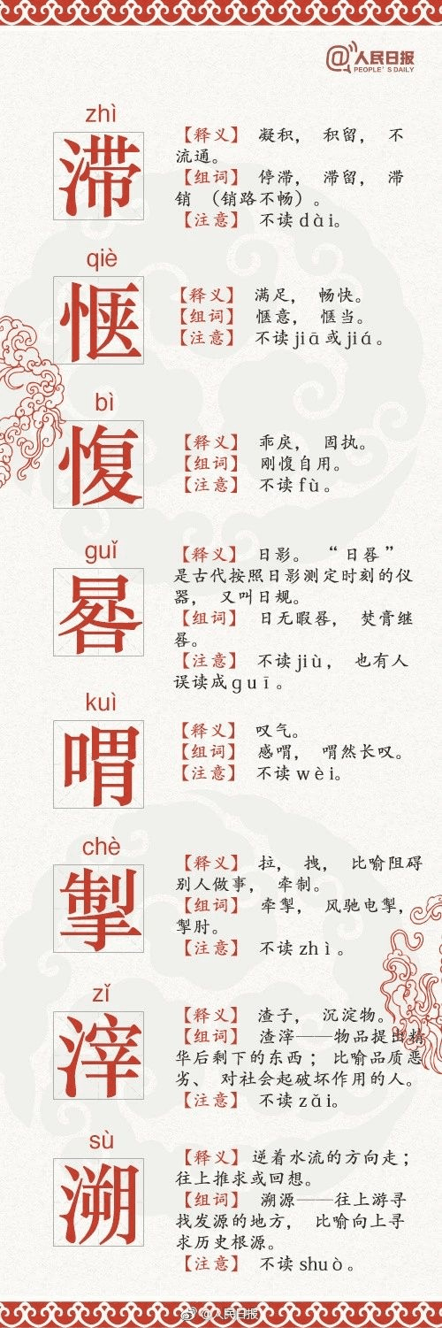 人民日?qǐng)?bào)公布68個(gè)易錯(cuò)字，再讀錯(cuò)小心鬧笑話(huà)了…