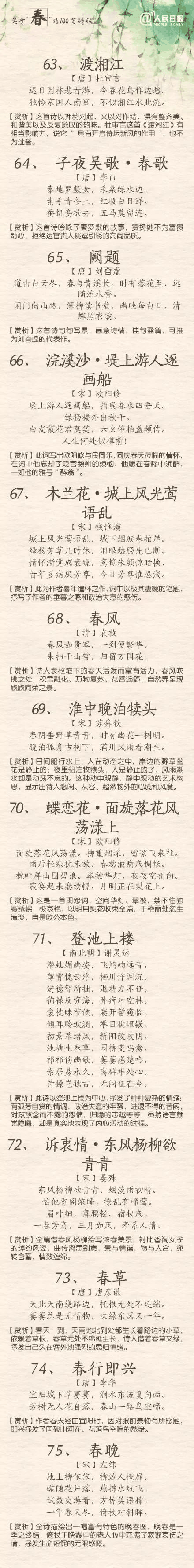 人民日報：100首春天唯美經(jīng)典詩詞，為孩子收藏！